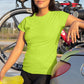 Women's Round Neck Light Green Active Wear T-Shirt