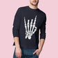 Skeleton Hand Men's Full Sleeve Cotton T-Shirt