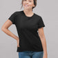 Women's Plain Black  Cotton T-Shirt