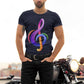 Colorful Music Sign Men's Cotton T-Shirt