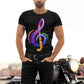 Colorful Music Sign Men's Cotton T-Shirt