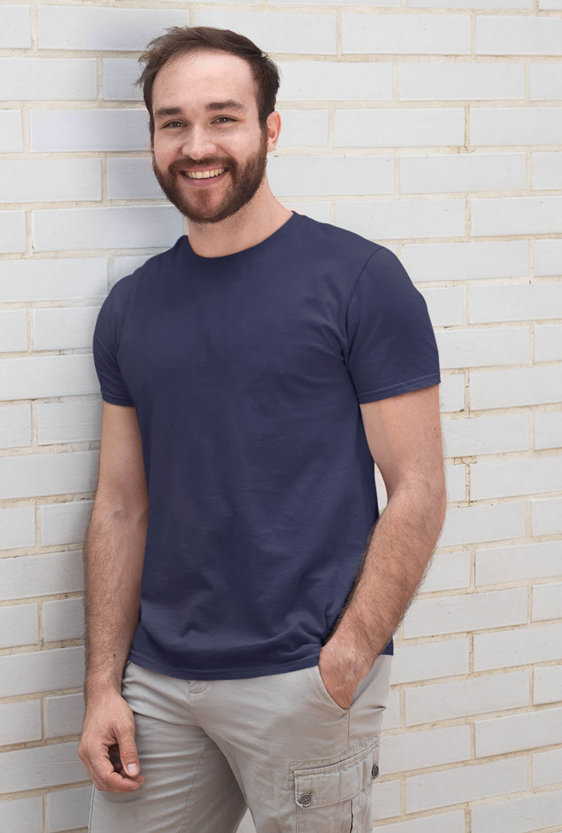 Men's Navy Blue Cotton T-Shirt