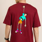 Vintage Animation Men's Back Print Oversized T-Shirt