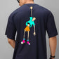 Vintage Animation Men's Back Print Oversized T-Shirt