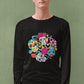 Sugar Skulls Design Men's Full Sleeve Cotton T-Shirt