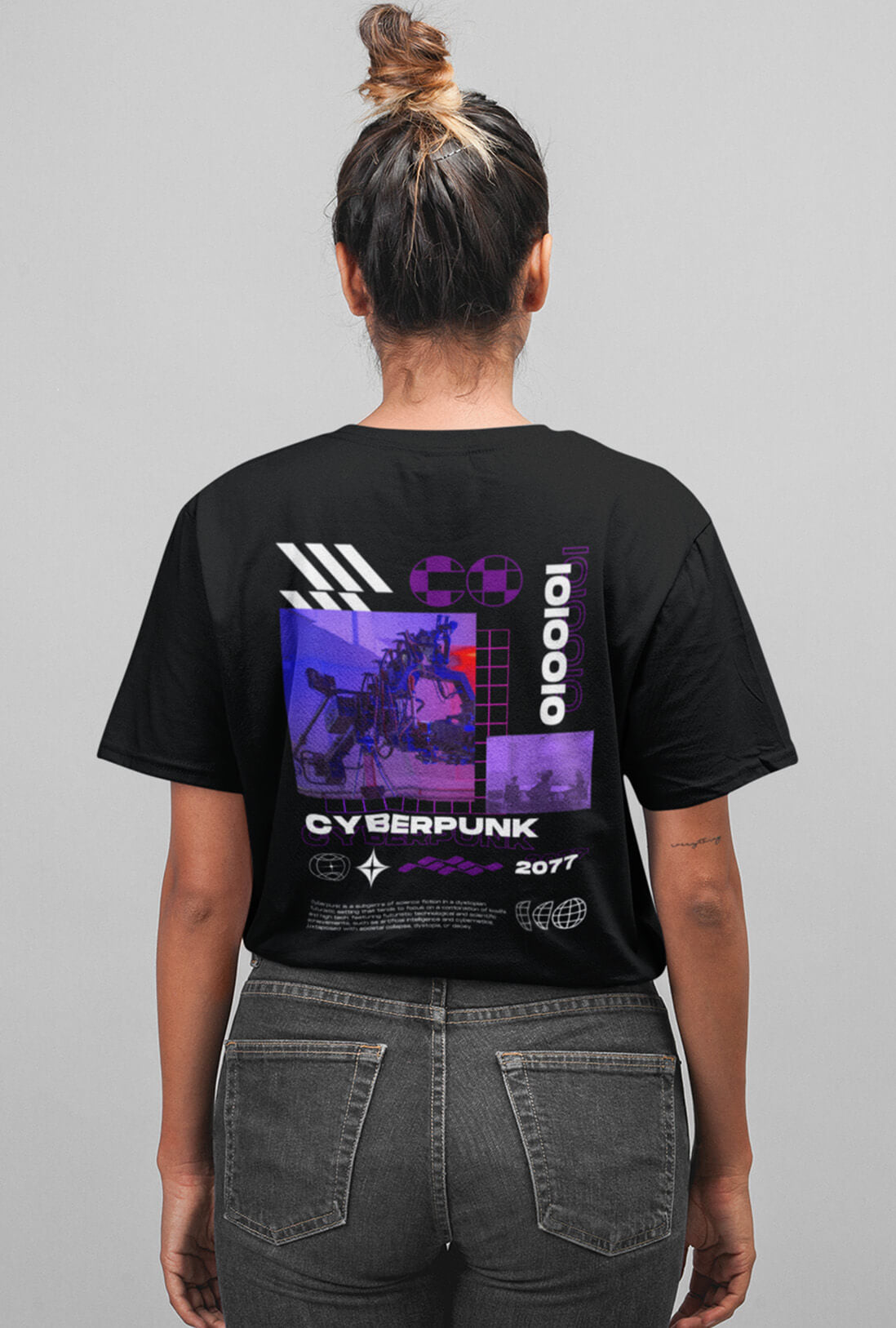 Cyberpunk Women's Back Print Oversized T-Shirt