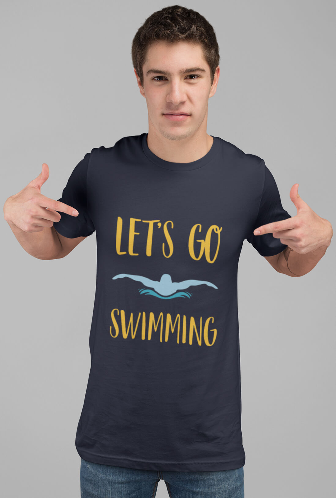 Let's Go Swimming Men's Cotton T-Shirt