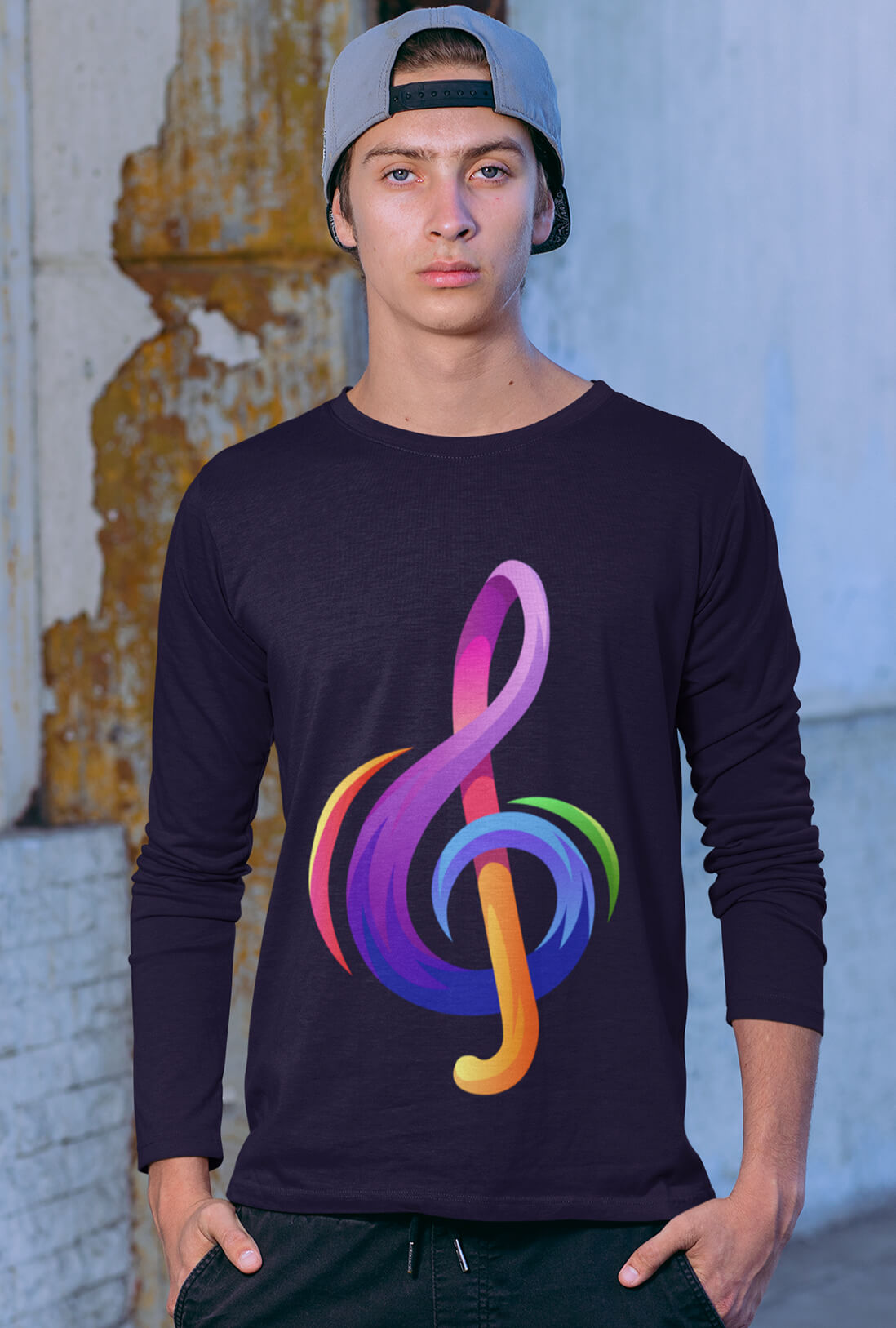 Big Sign Of Music Men's Full Sleeve Cotton T-Shirt