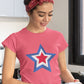 Blue White & Red Star Women's Cotton T-Shirt