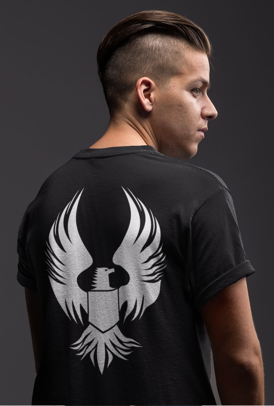 Flying Eagle Men's Back Print T-Shirt