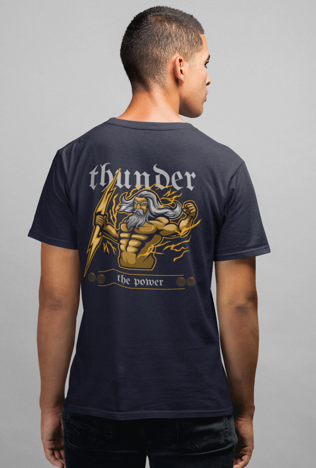 Thunder Men's Back Print T-Shirt