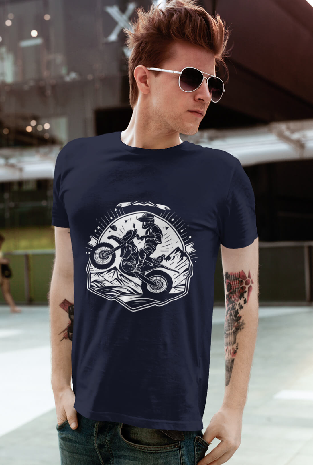 Motorbike Rider Men's Printed T-Shirt