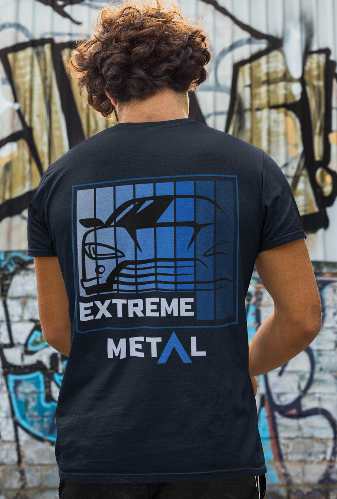 Extreme Metal Men's Back Print T-Shirt