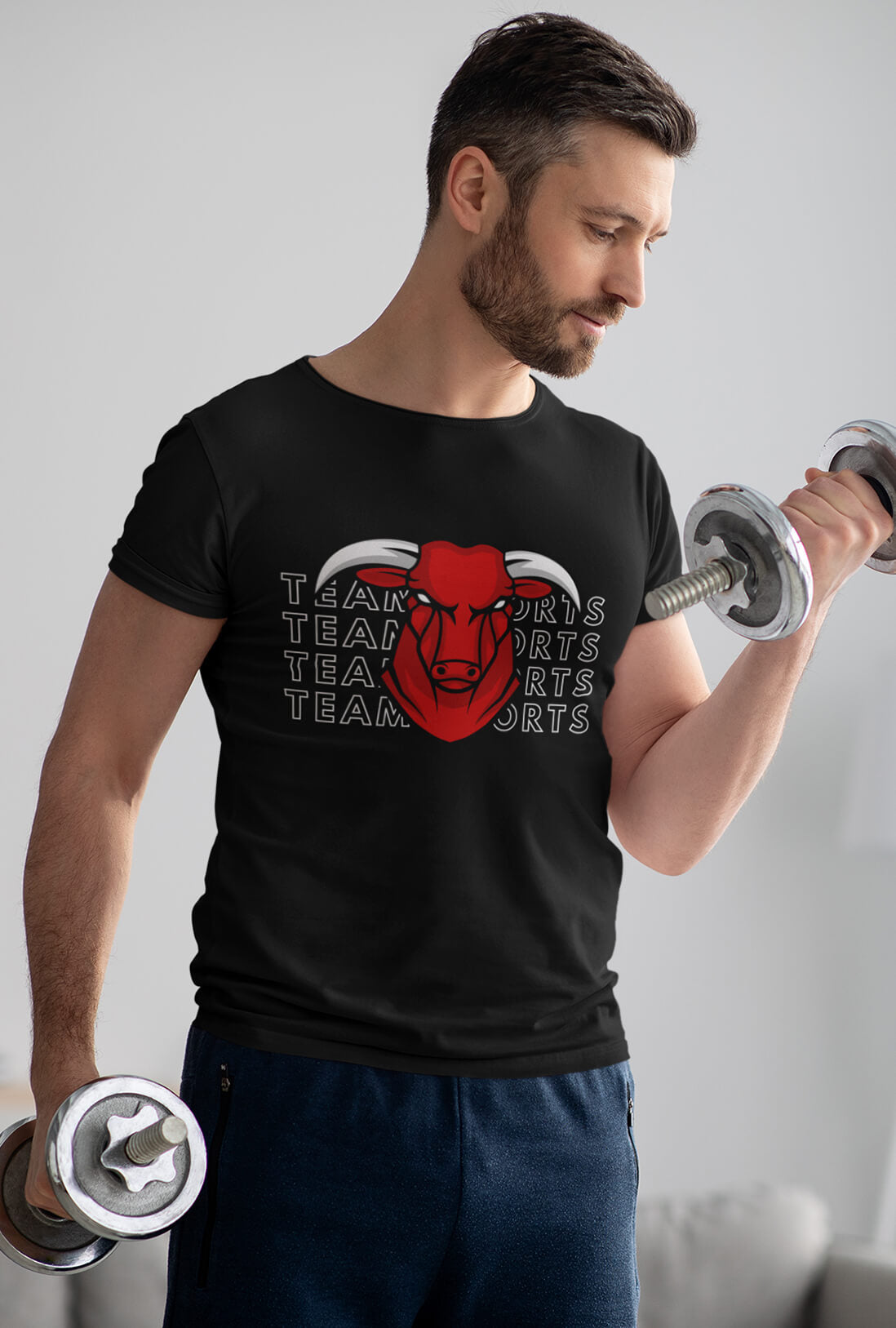 Team Sports Bull Men's Printed T-Shirt