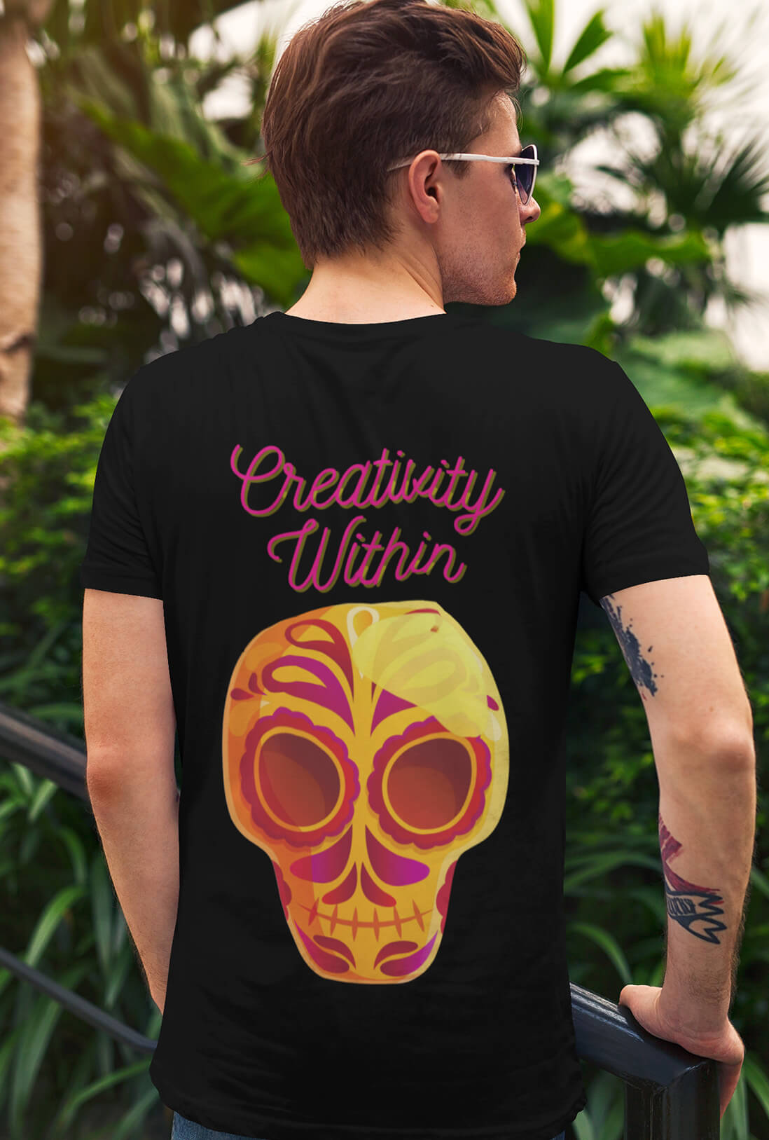 Creativity With In Men's Back Print T-Shirt