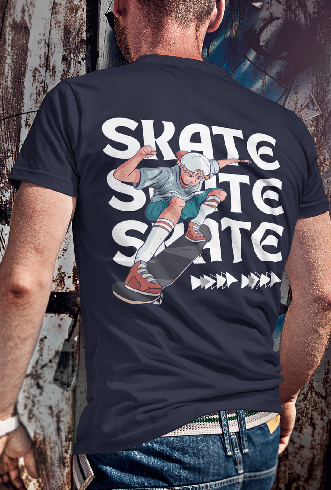 Skate Men's Back Print T-Shirt