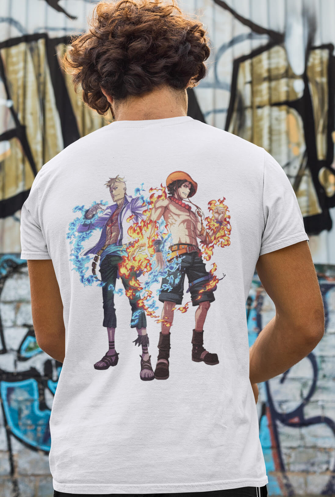 Fire & Water Men's Back Print T-Shirt