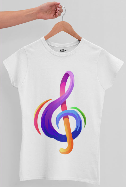 Colorful Music Sign Women's Cotton T-Shirt