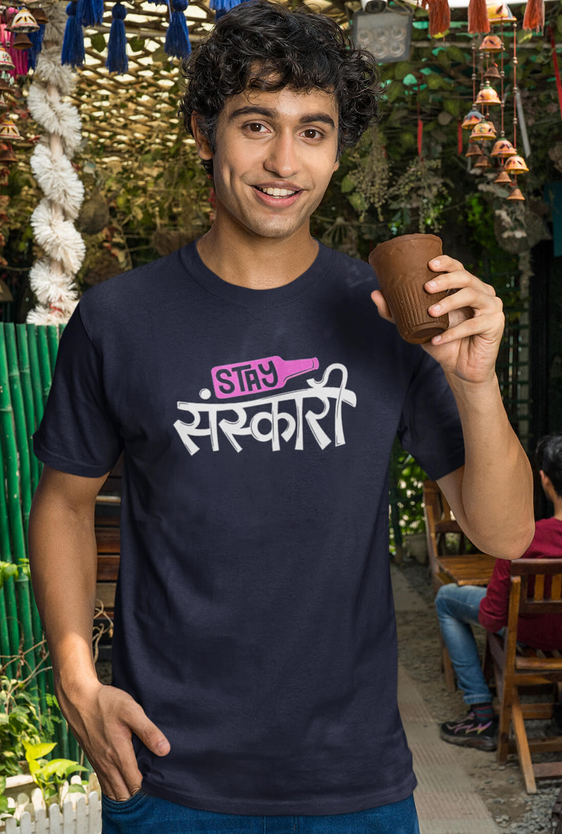 Stay Sanskari Men's Cotton T-Shirt