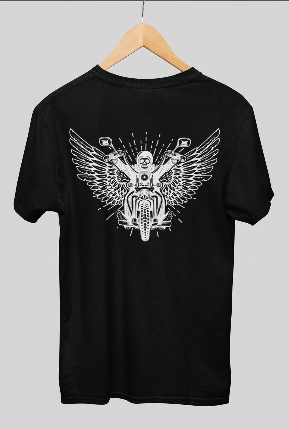 Wings On Wheels Men's Front Back Printed T-Shirt