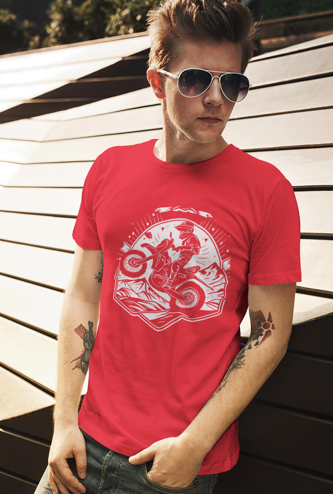 Motorbike Rider Men's Printed T-Shirt