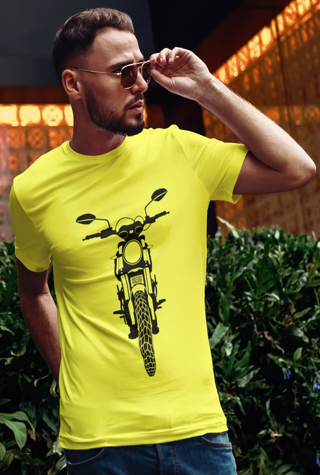 Bike Men's Front Back Printed T-Shirt