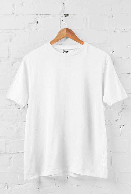 Men's Plain White Cotton T-Shirt