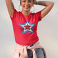 Blue White & Red Star Women's Cotton T-Shirt