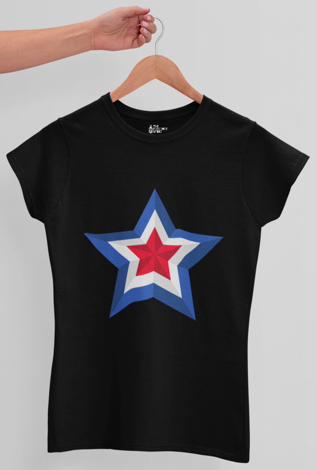 Blue White & Red Star Women's Cotton T-Shirt