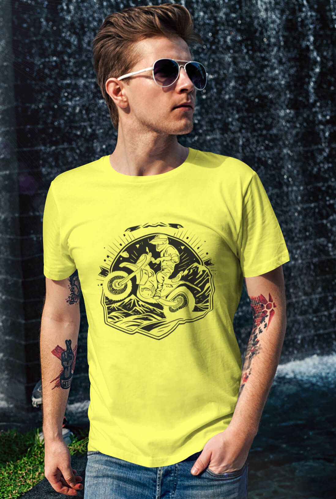 Motorbike Rider Men's Printed T-Shirt