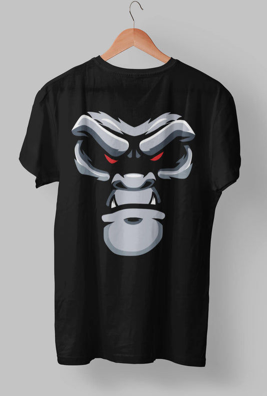 Gorilla Face Men's Back Print T-Shirt