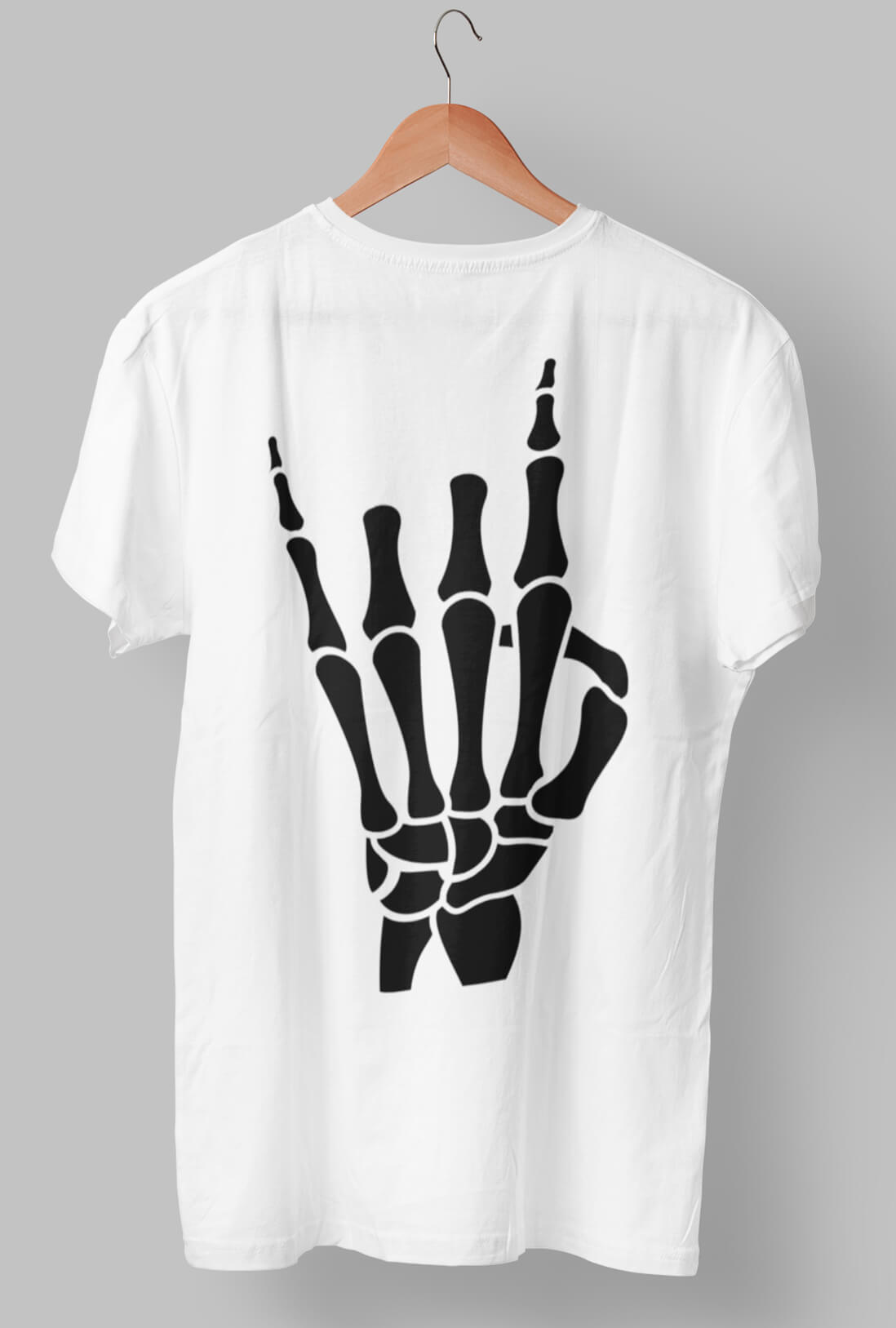 Skeleton Hand Men's Back Print T-Shirt