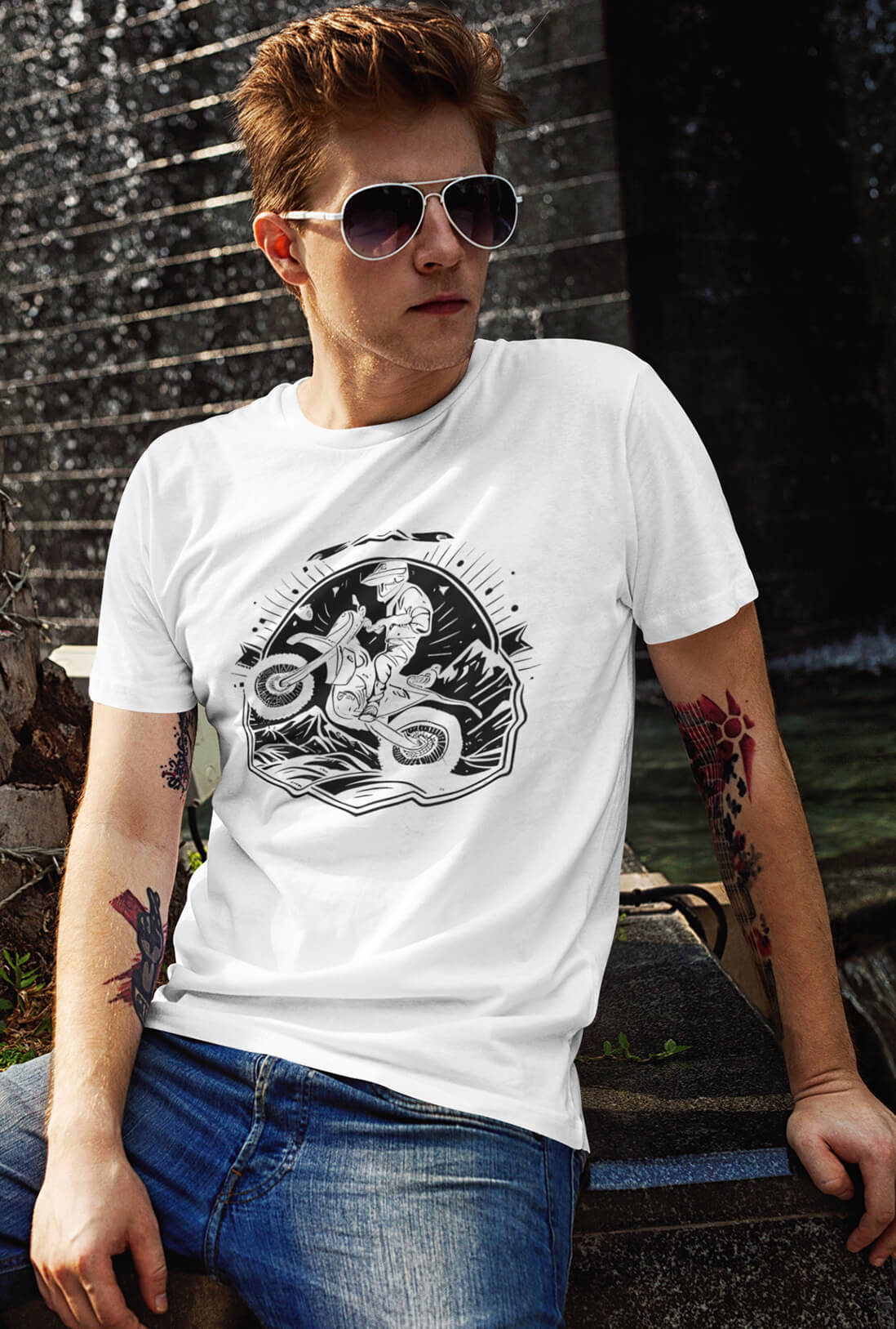 Motorbike Rider Men's Printed T-Shirt