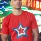 Blue White & Red Star Men's Cotton T-Shirt