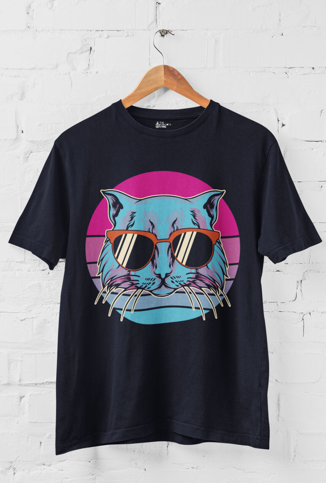 Cat With Glasses Men's Cotton T-Shirt