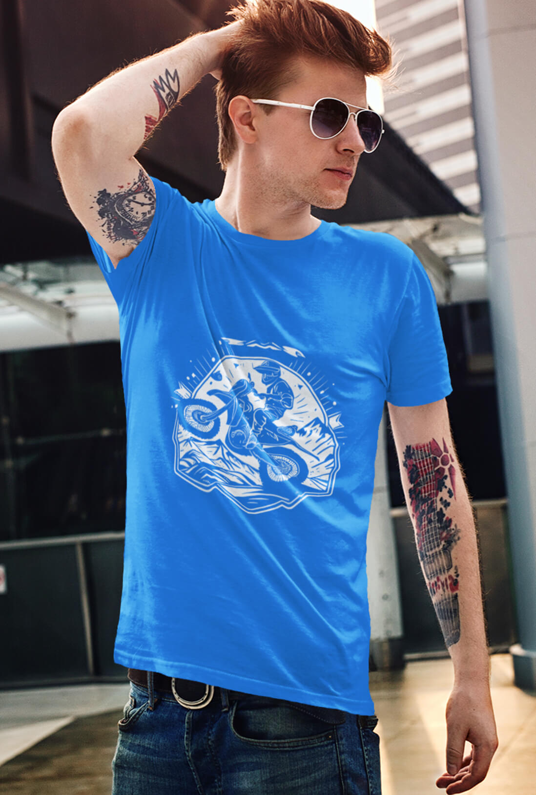 Motorbike Rider Men's Printed T-Shirt