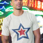 Blue White & Red Star Men's Cotton T-Shirt