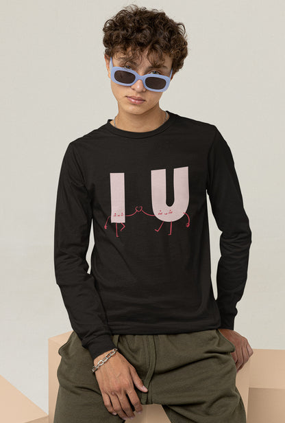 I Love U Men's Full Sleeve Cotton T-Shirt