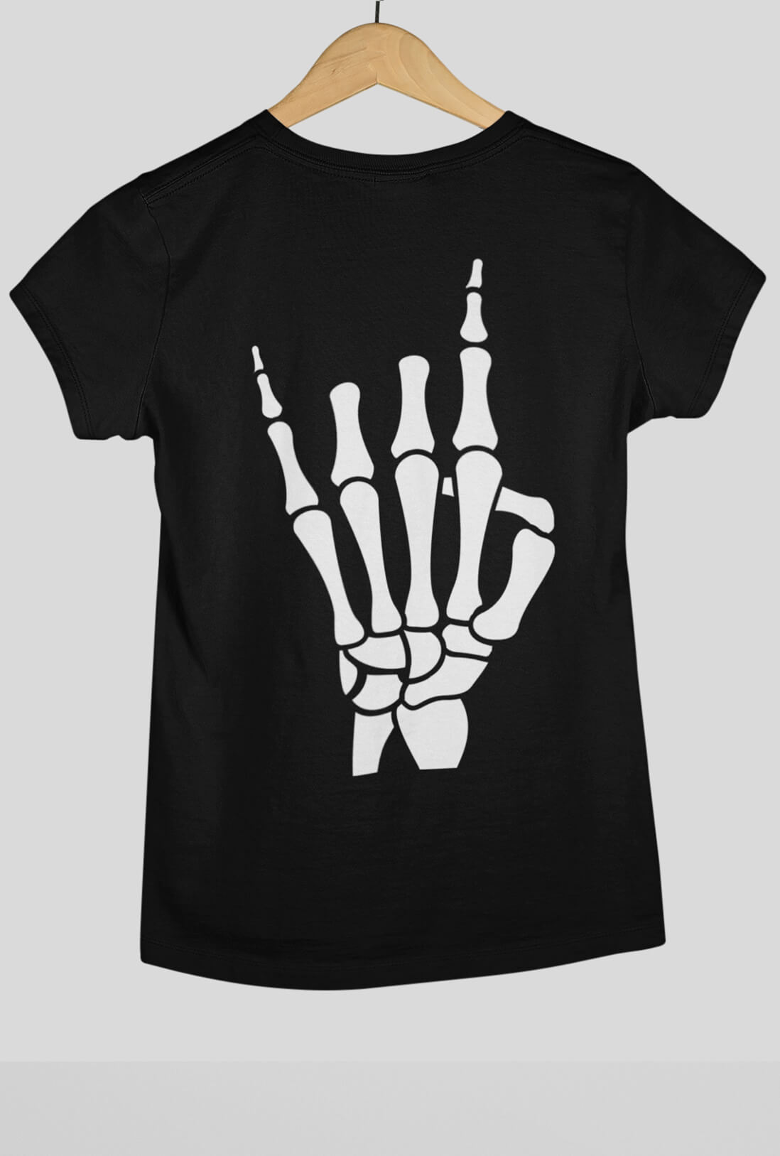 Skeleton Hand Women's Back Print T-Shirt