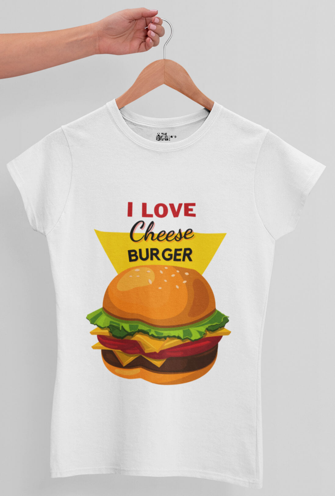 I Love Cheese Burger Women's Cotton T-Shirt