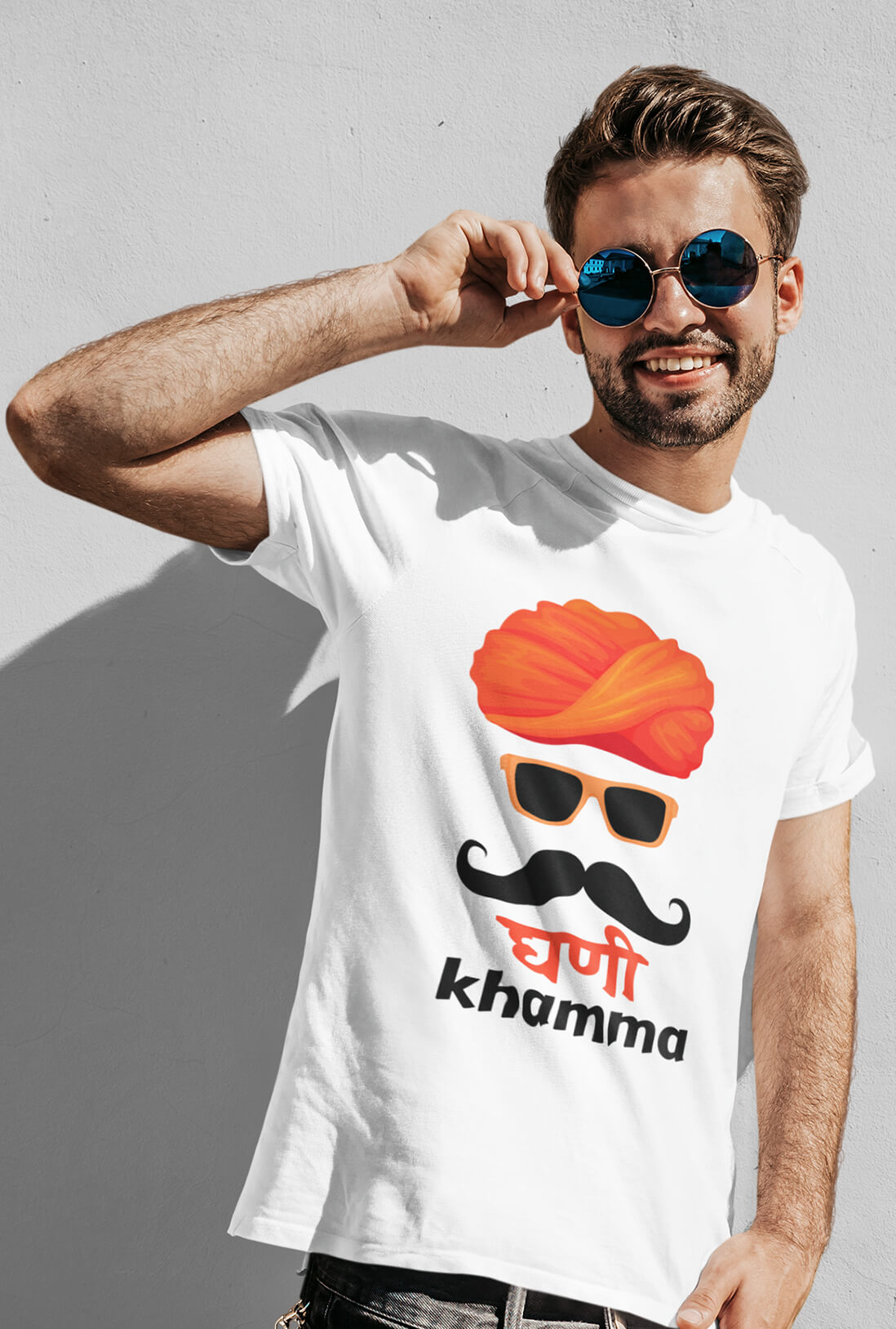 Khamma Ghani Rajasthani Men's Cotton T-Shirt