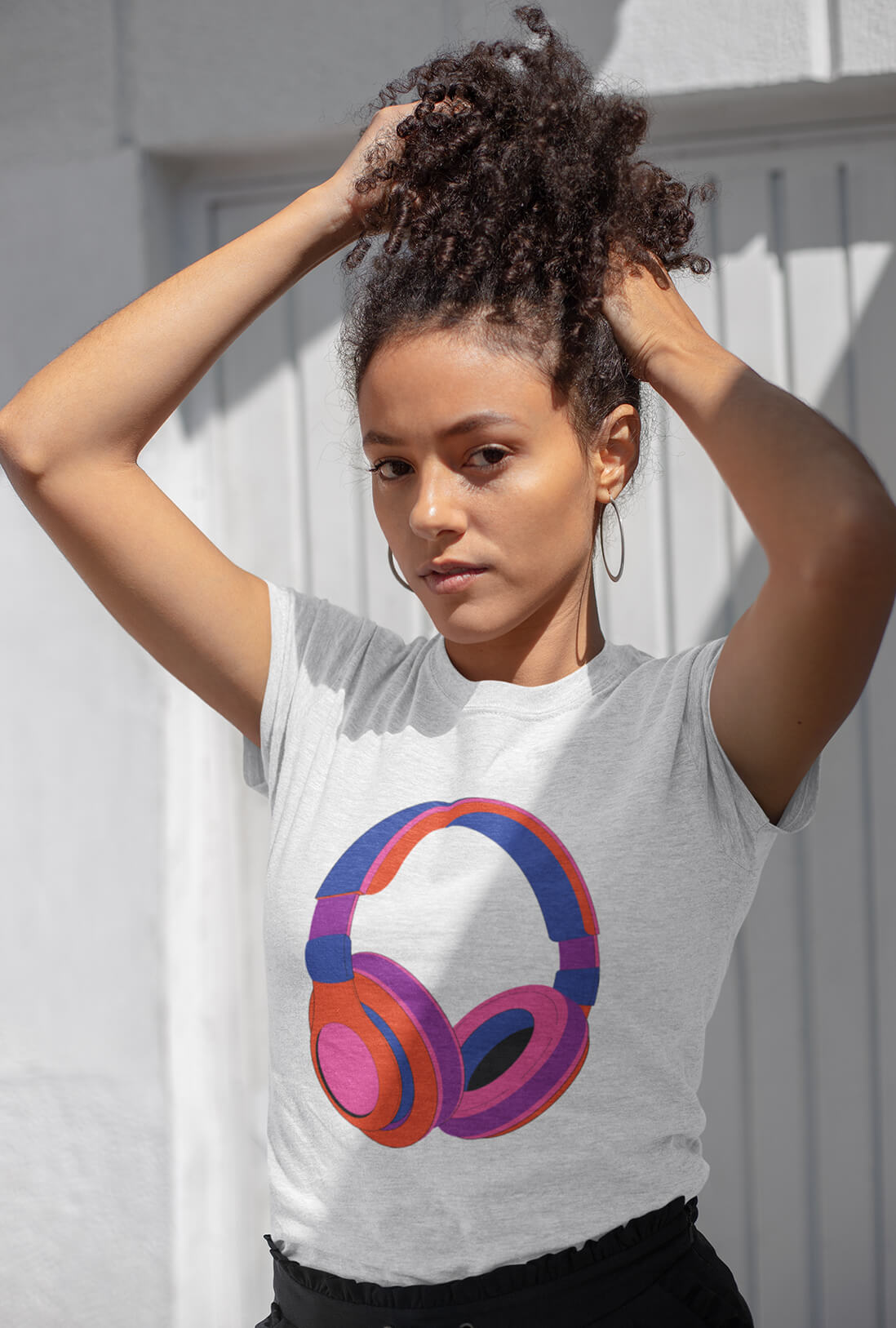 Colorful Headphones Women's Cotton T-Shirt