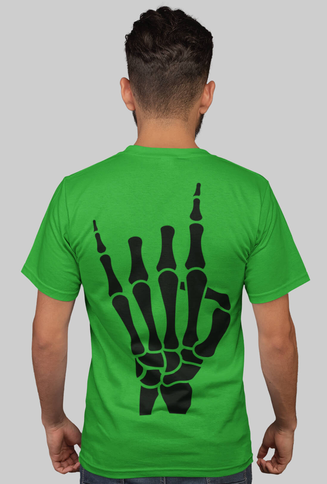 Skeleton Hand Men's Back Print T-Shirt