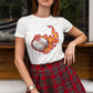 Cricket Ball On Fire Women's Cotton T-Shirt