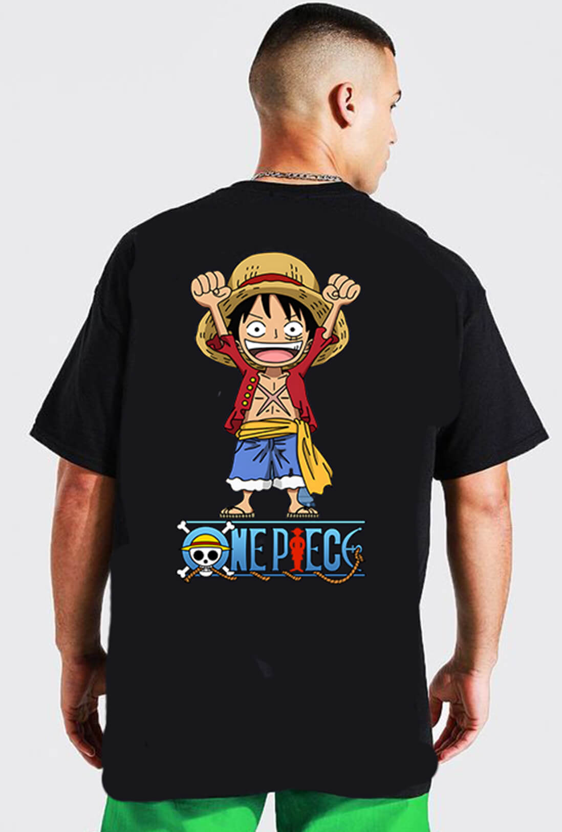 One Piece Men's Oversized Back Print T-Shirt