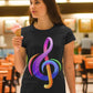 Colorful Music Sign Women's Cotton T-Shirt