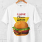 I Love Cheese Burger Men's Cotton T-Shirt