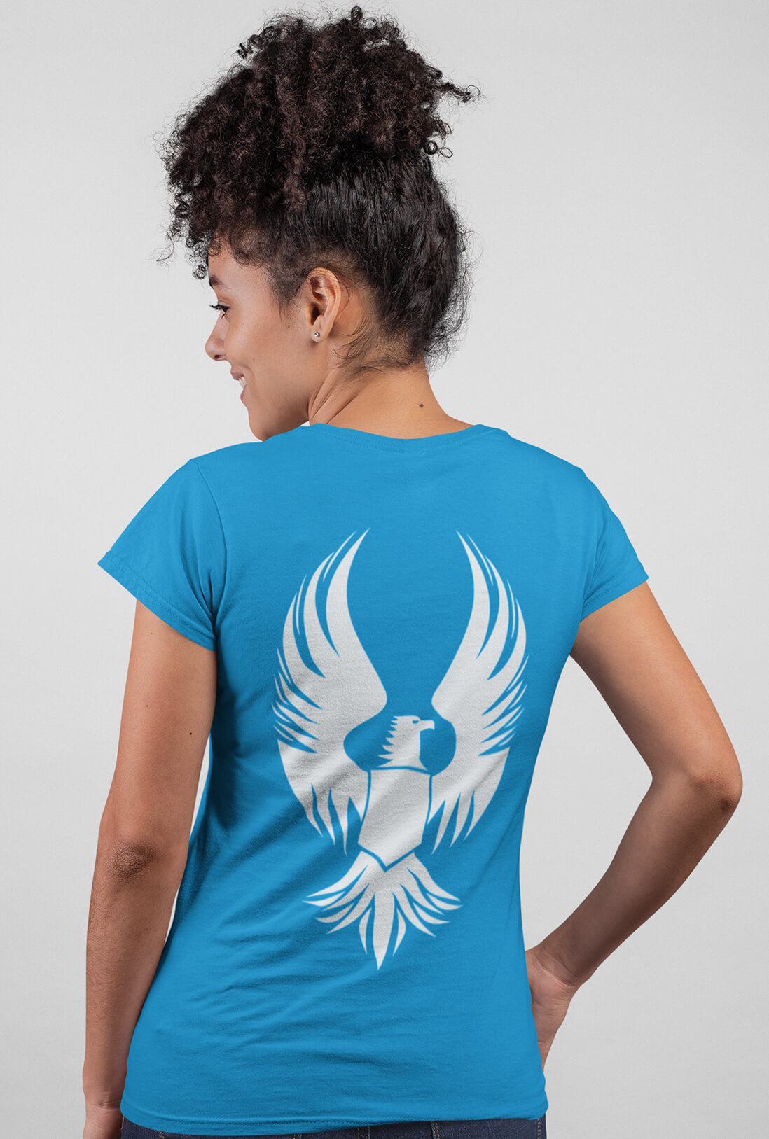 Flying Eagle Women's Back Printed Cotton T-Shirt