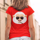 Sheep In Glasses Women's Back Printed Cotton T-Shirt
