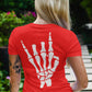 Skeleton Hand Women's Back Print T-Shirt